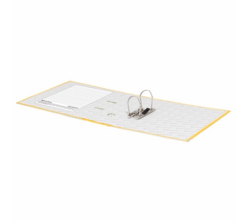 Папка-регистратор BRAUBERG с покрытием из ПВХ, 80 мм, с уголком, желтая (удвоенный срок службы), 227194