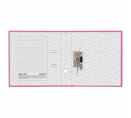 Папка-регистратор BRAUBERG с покрытием из ПВХ, 80 мм, с уголком, розовая (удвоенный срок службы), 227195