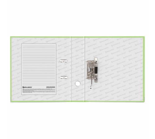 Папка-регистратор BRAUBERG с покрытием из ПВХ, 80 мм, с уголком, лайм (удвоенный срок службы), 227196