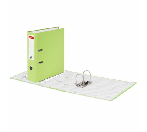 Папка-регистратор BRAUBERG с покрытием из ПВХ, 80 мм, с уголком, лайм (удвоенный срок службы), 227196