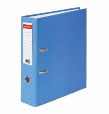 Папка-регистратор BRAUBERG с покрытием из ПВХ, 80 мм, с уголком, голубая (удвоенный срок службы), 227197