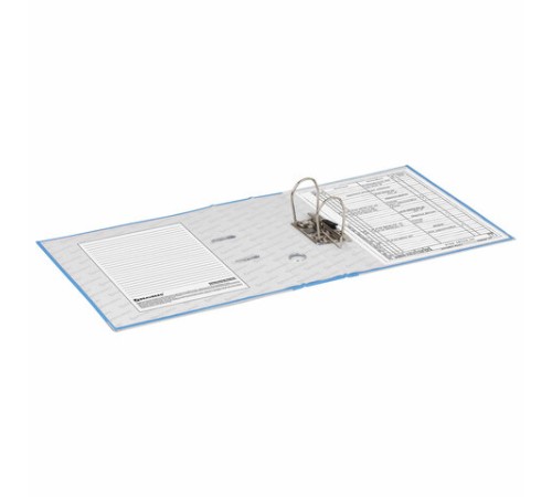 Папка-регистратор BRAUBERG с покрытием из ПВХ, 80 мм, с уголком, голубая (удвоенный срок службы), 227197