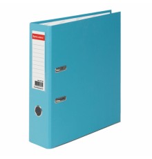 Папка-регистратор BRAUBERG с покрытием из ПВХ, 80 мм, с уголком, бирюзовая (удвоенный срок службы), 227198