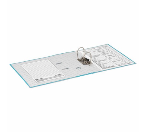 Папка-регистратор BRAUBERG с покрытием из ПВХ, 80 мм, с уголком, бирюзовая (удвоенный срок службы), 227198