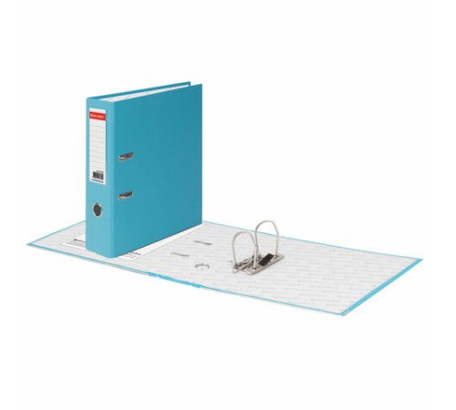 Папка-регистратор BRAUBERG с покрытием из ПВХ, 80 мм, с уголком, бирюзовая (удвоенный срок службы), 227198