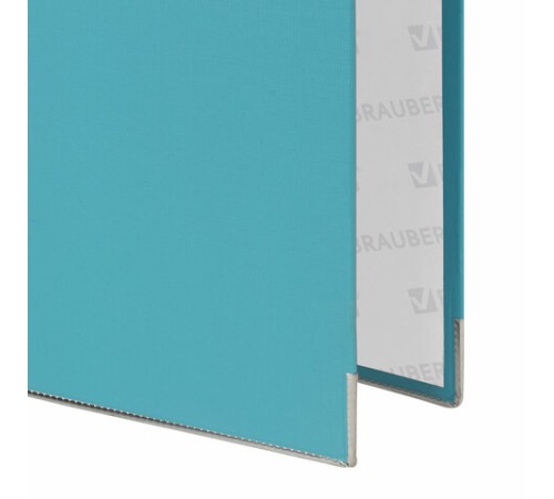Папка-регистратор BRAUBERG с покрытием из ПВХ, 80 мм, с уголком, бирюзовая (удвоенный срок службы), 227198