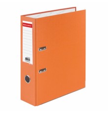 Папка-регистратор BRAUBERG с покрытием из ПВХ, 80 мм, с уголком, оранжевая (удвоенный срок службы), 227199