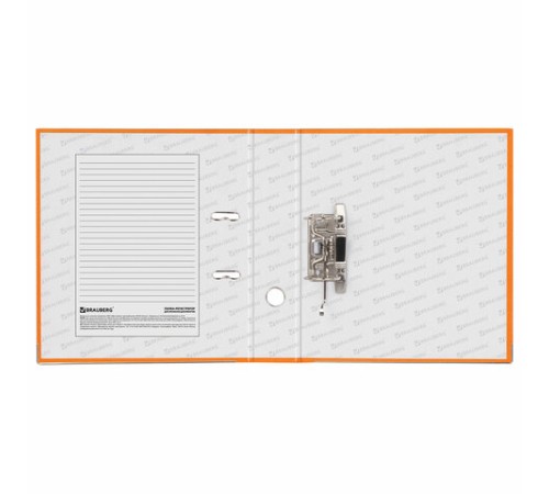 Папка-регистратор BRAUBERG с покрытием из ПВХ, 80 мм, с уголком, оранжевая (удвоенный срок службы), 227199