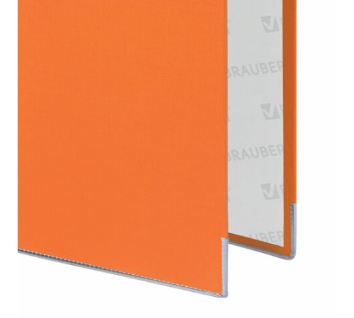 Папка-регистратор BRAUBERG с покрытием из ПВХ, 80 мм, с уголком, оранжевая (удвоенный срок службы), 227199