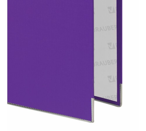 Папка-регистратор BRAUBERG с покрытием из ПВХ, 80 мм, с уголком, фиолетовая (удвоенный срок службы), 227200