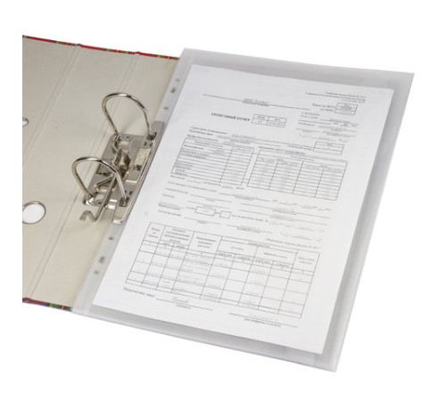 Папка-конверт с перфорацией BRAUBERG, А4, КОМПЛЕКТ 10 шт., до 50 листов, прозрачная, 0,15 мм, 227312