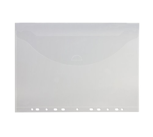 Папка-конверт с перфорацией BRAUBERG, А4, КОМПЛЕКТ 10 шт., до 50 листов, прозрачная, 0,15 мм, 227312