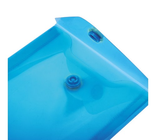 Папка-конверт с кнопкой МАЛОГО ФОРМАТА (105х148 мм), А6, синяя, 0,18 мм, BRAUBERG, 227317