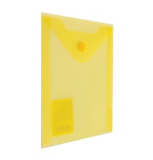 Папка-конверт с кнопкой МАЛОГО ФОРМАТА (105х148 мм), А6, желтая, 0,18 мм, BRAUBERG, 227319