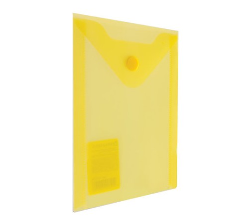 Папка-конверт с кнопкой МАЛОГО ФОРМАТА (105х148 мм), А6, желтая, 0,18 мм, BRAUBERG, 227319