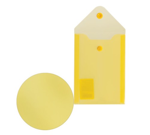 Папка-конверт с кнопкой МАЛОГО ФОРМАТА (105х148 мм), А6, желтая, 0,18 мм, BRAUBERG, 227319