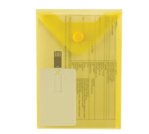 Папка-конверт с кнопкой МАЛОГО ФОРМАТА (105х148 мм), А6, желтая, 0,18 мм, BRAUBERG, 227319