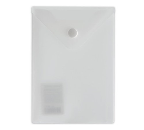 Папка-конверт с кнопкой МАЛОГО ФОРМАТА (105х148 мм), А6, матовая прозрачная, 0,18 мм, BRAUBERG, 227321