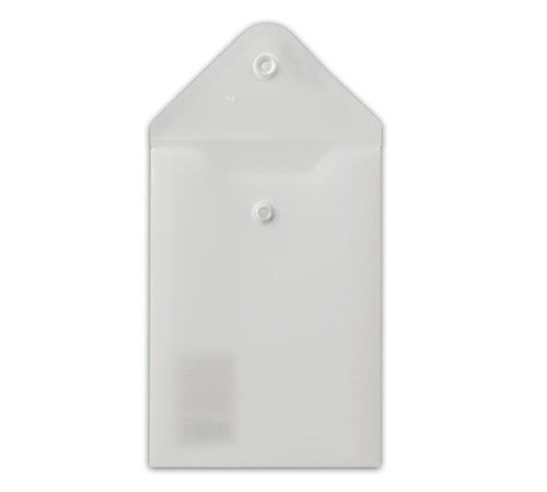 Папка-конверт с кнопкой МАЛОГО ФОРМАТА (105х148 мм), А6, матовая прозрачная, 0,18 мм, BRAUBERG, 227321