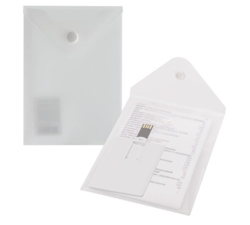 Папка-конверт с кнопкой МАЛОГО ФОРМАТА (105х148 мм), А6, матовая прозрачная, 0,18 мм, BRAUBERG, 227321