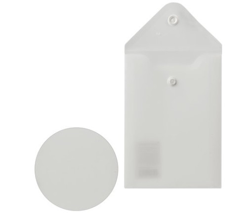 Папка-конверт с кнопкой МАЛОГО ФОРМАТА (105х148 мм), А6, матовая прозрачная, 0,18 мм, BRAUBERG, 227321