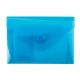 Папка-конверт с кнопкой МАЛОГО ФОРМАТА (74х105 мм), А7 (для дисконтных, банковских карт, визиток) прозр, синяя, 0,18 мм, BRAUBERG, 227323