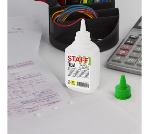 Клей ПВА STAFF EVERYDAY, 45 г, с дозатором, 227375