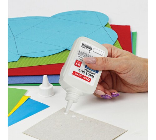 Клей ПВА BRAUBERG (бумага, картон, дерево), 85 г, 227377