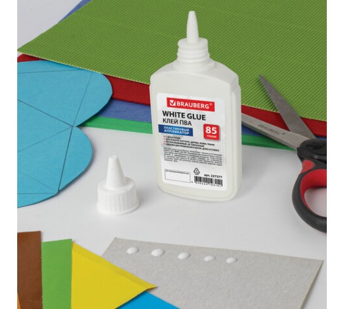 Клей ПВА BRAUBERG (бумага, картон, дерево), 85 г, 227377