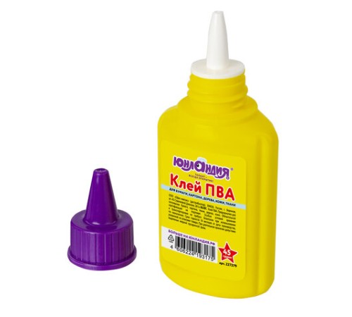 Клей ПВА ЮНЛАНДИЯ (бумага, картон, дерево), 45 г, 227379