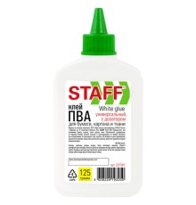 Клей ПВА STAFF EVERYDAY, 125 г, с дозатором, 227387