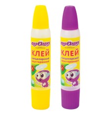 Клей канцелярский двусторонний ЮНЛАНДИЯ, 30 мл, с узким и широким аппликаторами, 227536