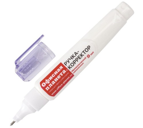 Ручка-корректор ОФИСНАЯ ПЛАНЕТА, 9 мл, металлический наконечник, 227571