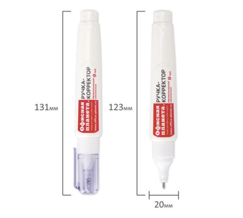 Ручка-корректор ОФИСНАЯ ПЛАНЕТА, 9 мл, металлический наконечник, 227571