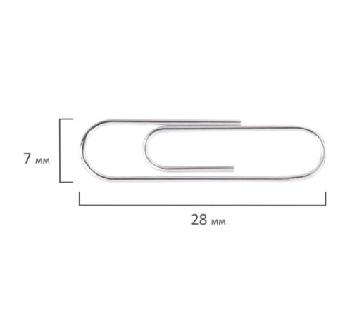 Скрепки ОФИСМАГ, 28 мм, оцинкованные, 100 шт., в картонной коробке, 227582