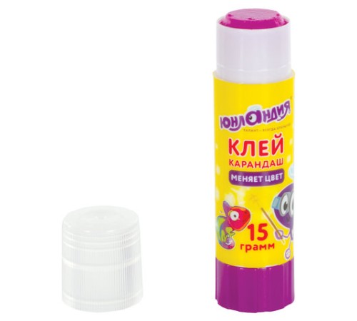 Клей-карандаш цветной ЮНЛАНДИЯ 