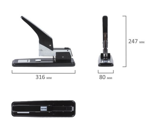 Степлер МОЩНЫЙ №24/6-23/24 металлический BRAUBERG 