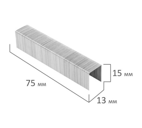 Скобы для степлера №23/15, 1000 штук, BRAUBERG, от 40 до 100 листов, 227716