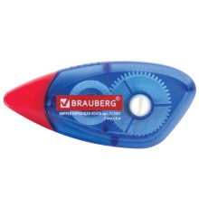 Корректирующая лента BRAUBERG, 5 мм х 8 м, корпус синий, механизм перемотки, блистер, 227801