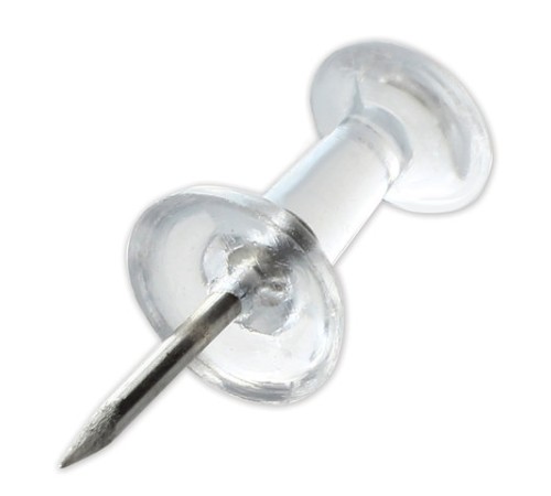 Силовые кнопки-гвоздики прозрачные STAFF 50 штук, в картонной коробке, 227804