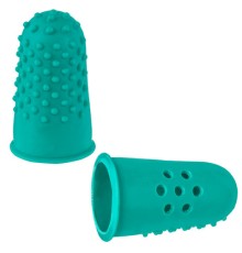 Напальчники резиновые с отверстиями, КОМПЛЕКТ 10 шт., диаметр 16 мм, зеленые, STAFF 