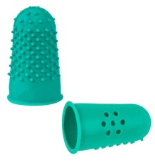 Напальчники резиновые с отверстиями, КОМПЛЕКТ 10 шт., диаметр 17 мм, зеленые, STAFF 