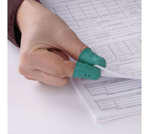 Напальчники резиновые с отверстиями, КОМПЛЕКТ 10 шт., диаметр 18 мм, зеленые, STAFF 