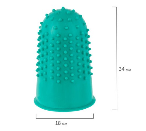 Напальчники резиновые с отверстиями, КОМПЛЕКТ 10 шт., диаметр 18 мм, зеленые, STAFF 