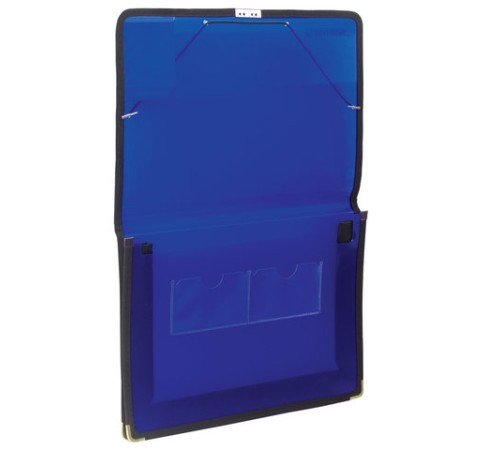 Папка на резинках BRAUBERG, широкая, А4, 330х240 мм, синяя, до 500 листов, 0,6 мм, 227978