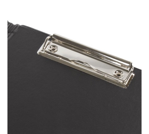 Папка-планшет МАЛЫЙ ФОРМАТ (180х255 мм) А5, BRAUBERG, с прижимом и крышкой, картон/ПВХ, черная, 227980