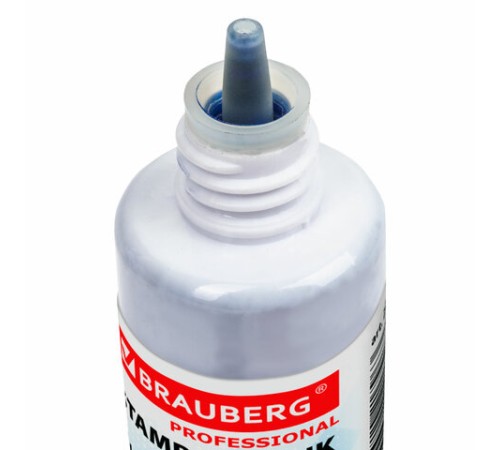 Краска штемпельная BRAUBERG PROFESSIONAL, clear stamp, синяя, 30 мл, на водной основе, 227981