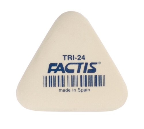 Ластик FACTIS (Испания) TRI 24, 51х46х12 мм, белый, треугольный, мягкий, PMFTRI24