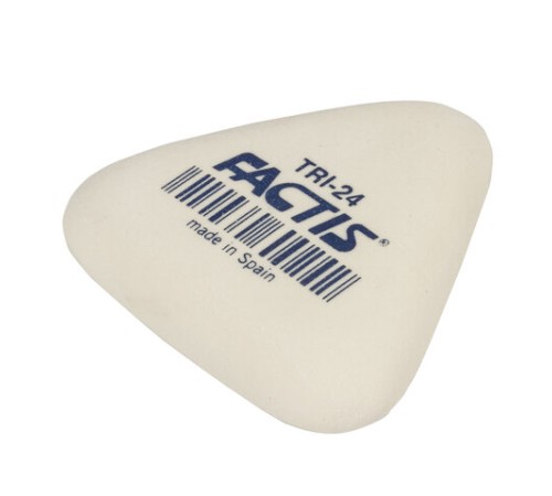 Ластик FACTIS (Испания) TRI 24, 51х46х12 мм, белый, треугольный, мягкий, PMFTRI24