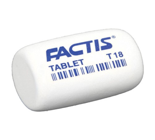 Ластик FACTIS Tablet T 18 (Испания), 45х28х13 мм, белый, скошенный край, CMFT18